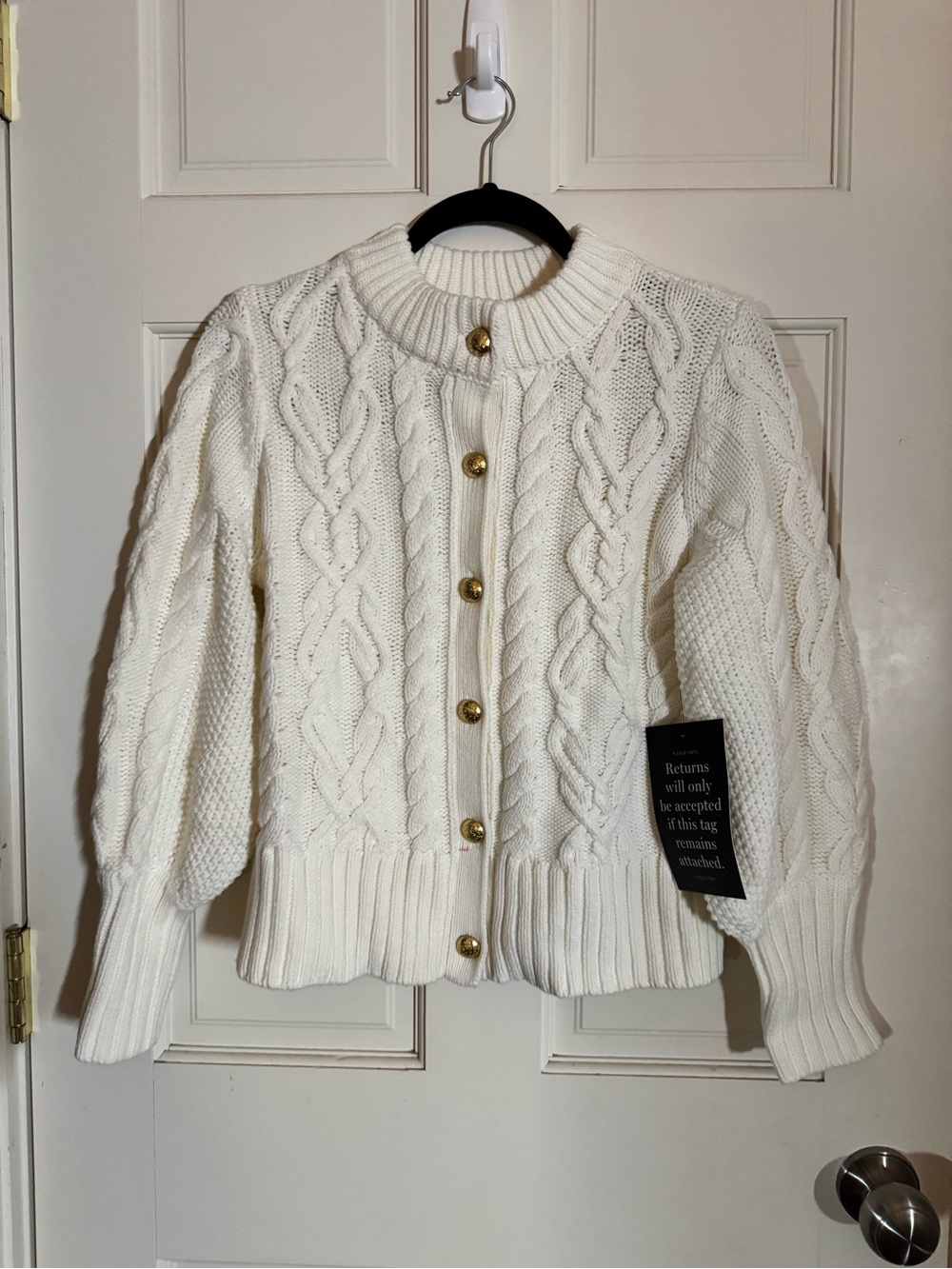 NWT Tuckernuck Colette Cable Cardigan Ivory S